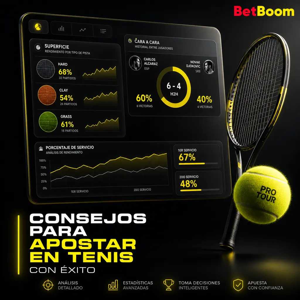 Consejos para apostar en tenis con éxito: forma reciente, historial, superficie y manejo de bankroll en Betboom