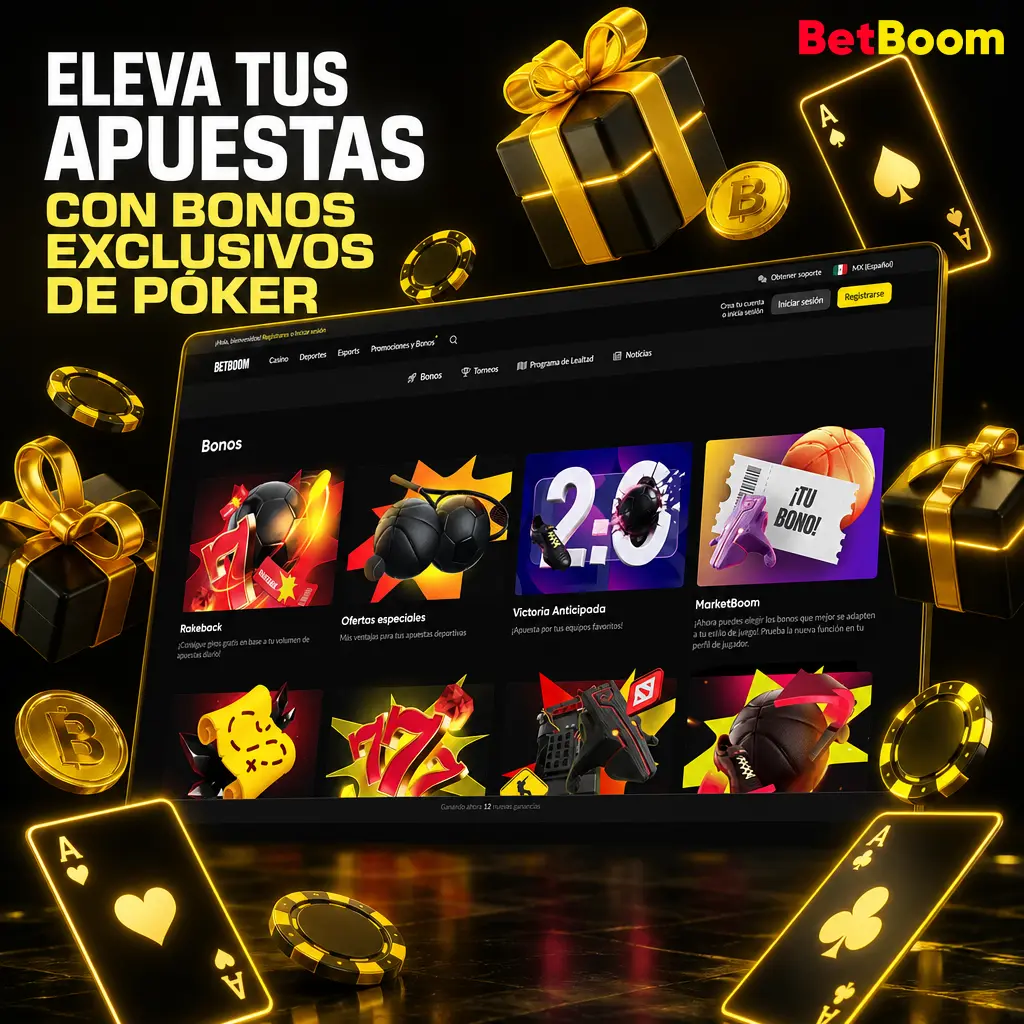 Bono de Bienvenida de Betboom: 100 Giros y 20,075 MXN para jugar póker y casino en 2026