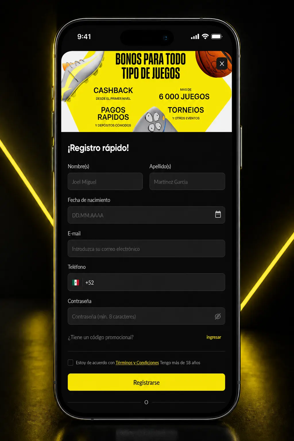 Guía paso a paso para registrarte, depositar y apostar en rugby dentro de la app móvil de Betboom.