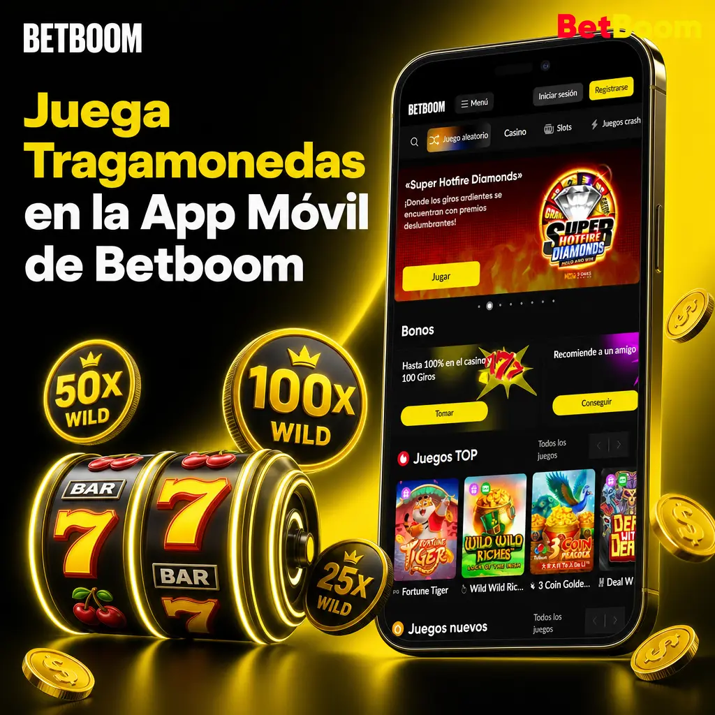 App móvil de Betboom para jugar tragamonedas: descarga APK en Android, más de 4,000 juegos, depósitos con SPEI y OXXO.
