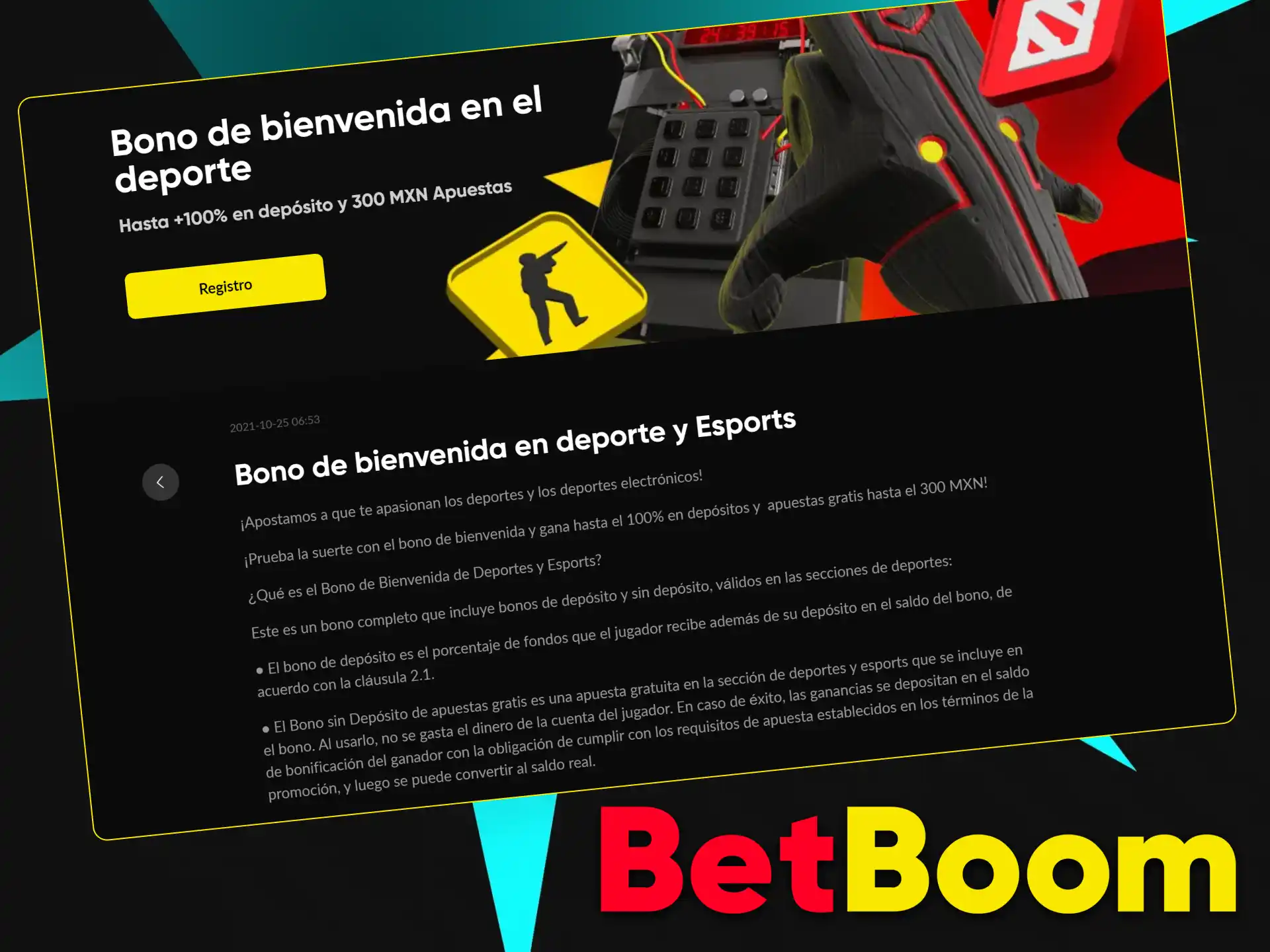 Consigue el bono de bienvenida de Betboom México para apuestas deportivas y juegos de casino.