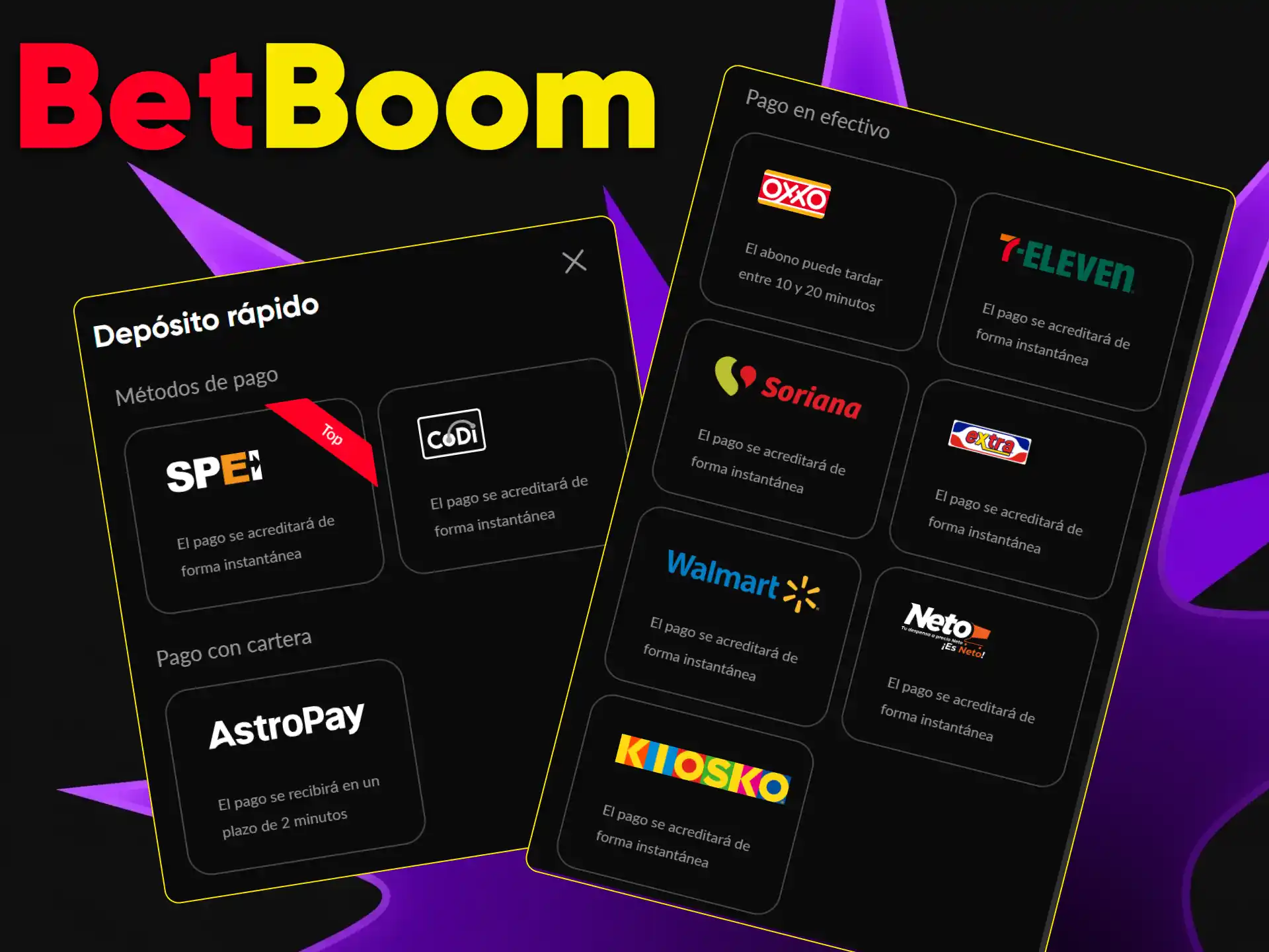 Explora los métodos de pago disponibles en Betboom México para ingresar fondos a tu cuenta.